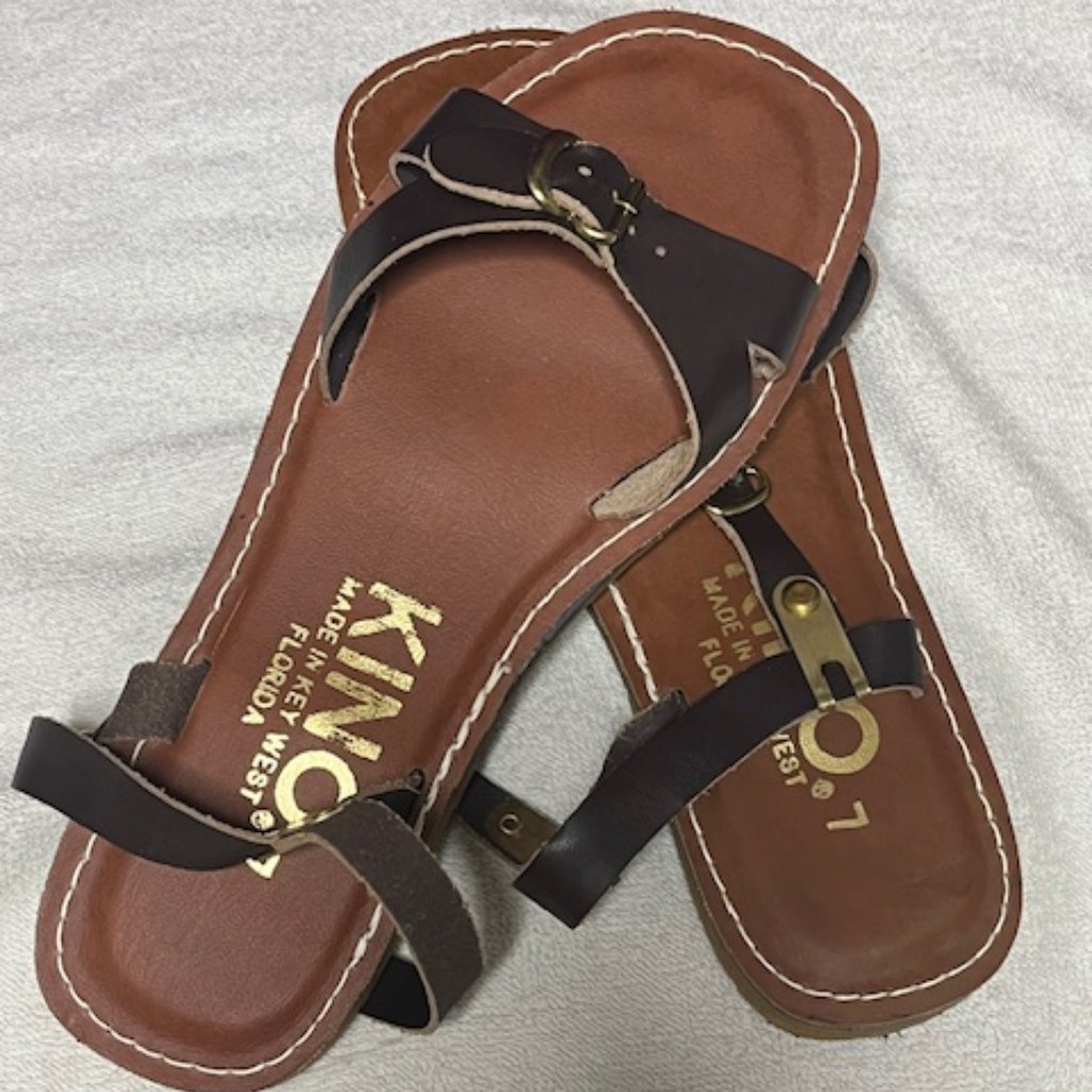Kino Sandals Mercedes Leather Brown Handmade Key West Size 7 New Lightweight